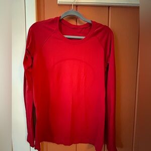 Lululemon Swiftly Tech long sleeve.  Red. Size 10
